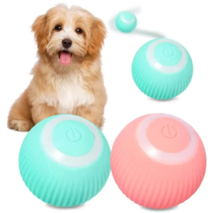 Interactive LED Dog Ball Toy in Mint and Pink
